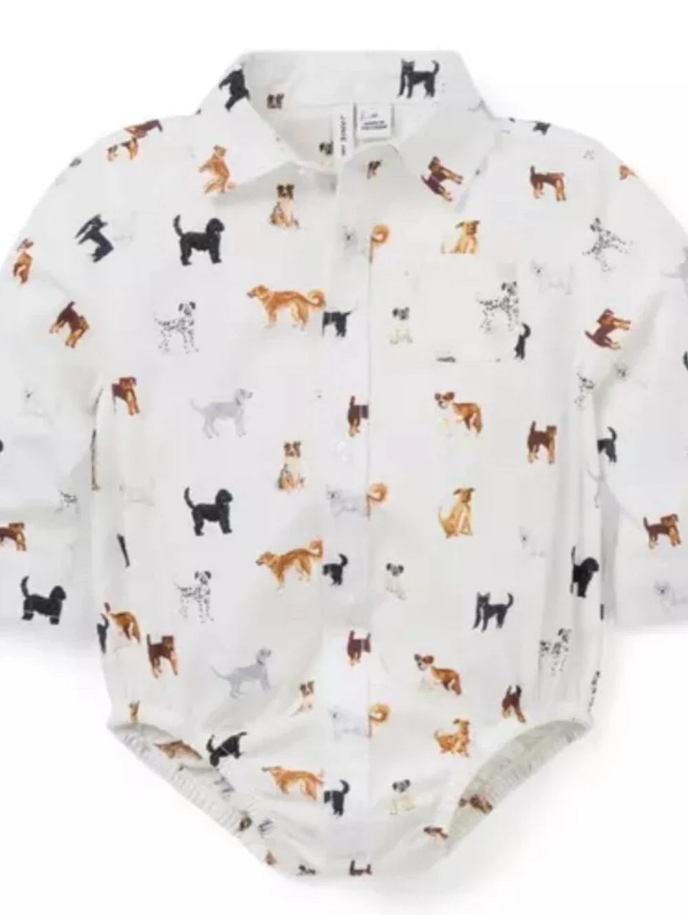 Janie and Jack Baby Poplin Dog Friends Bodysuit 6-12 Months